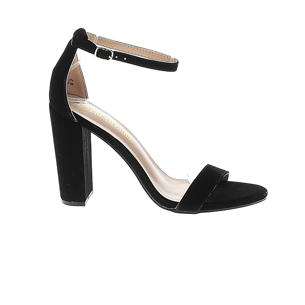 Dream Pairs Black Stiletto Heels with Ankle Strap - Picture 2 of 4
